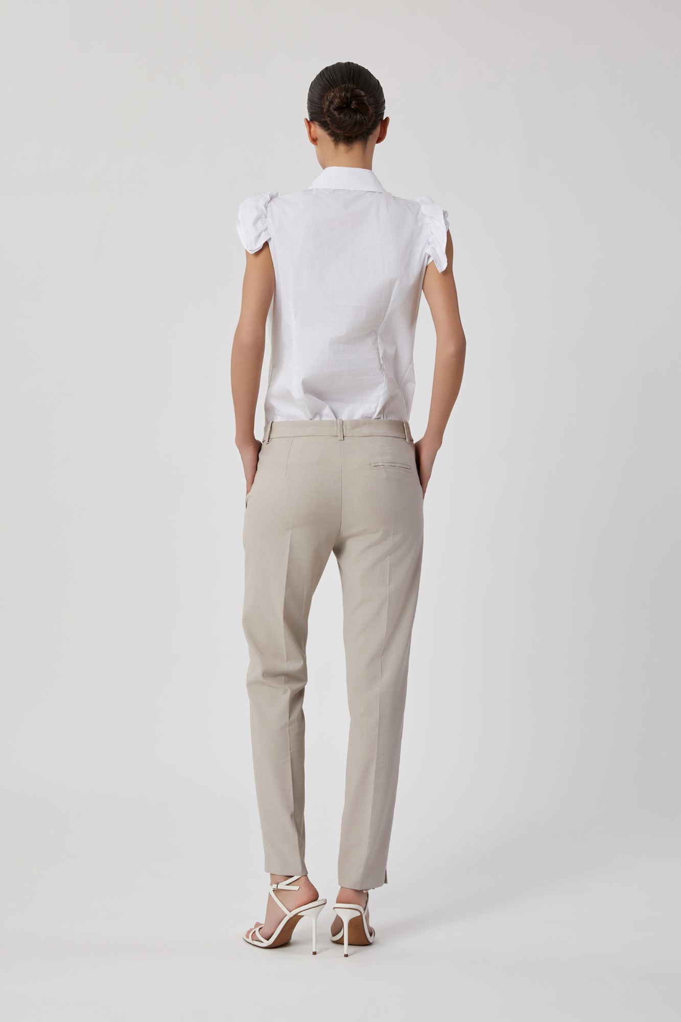Pantaloni da donna beige