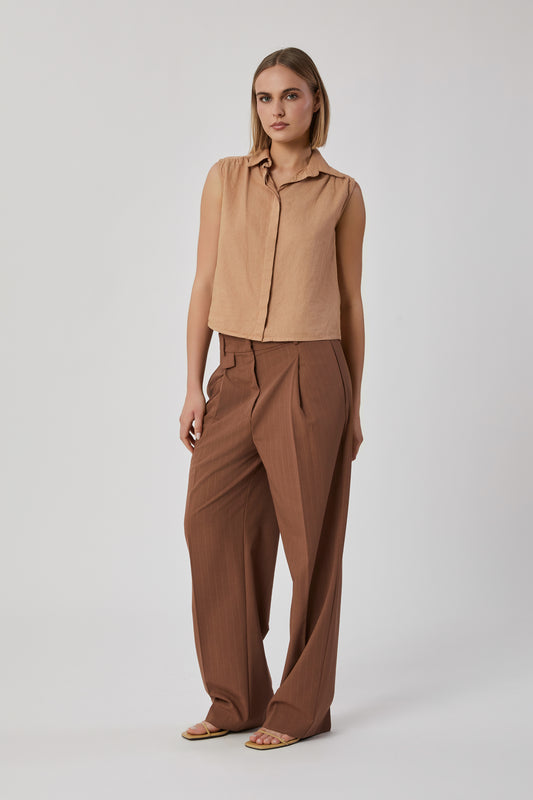 Camicia da donna nocciola