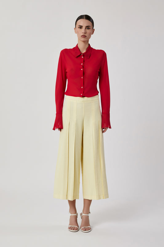 Pantaloni da donna giallo