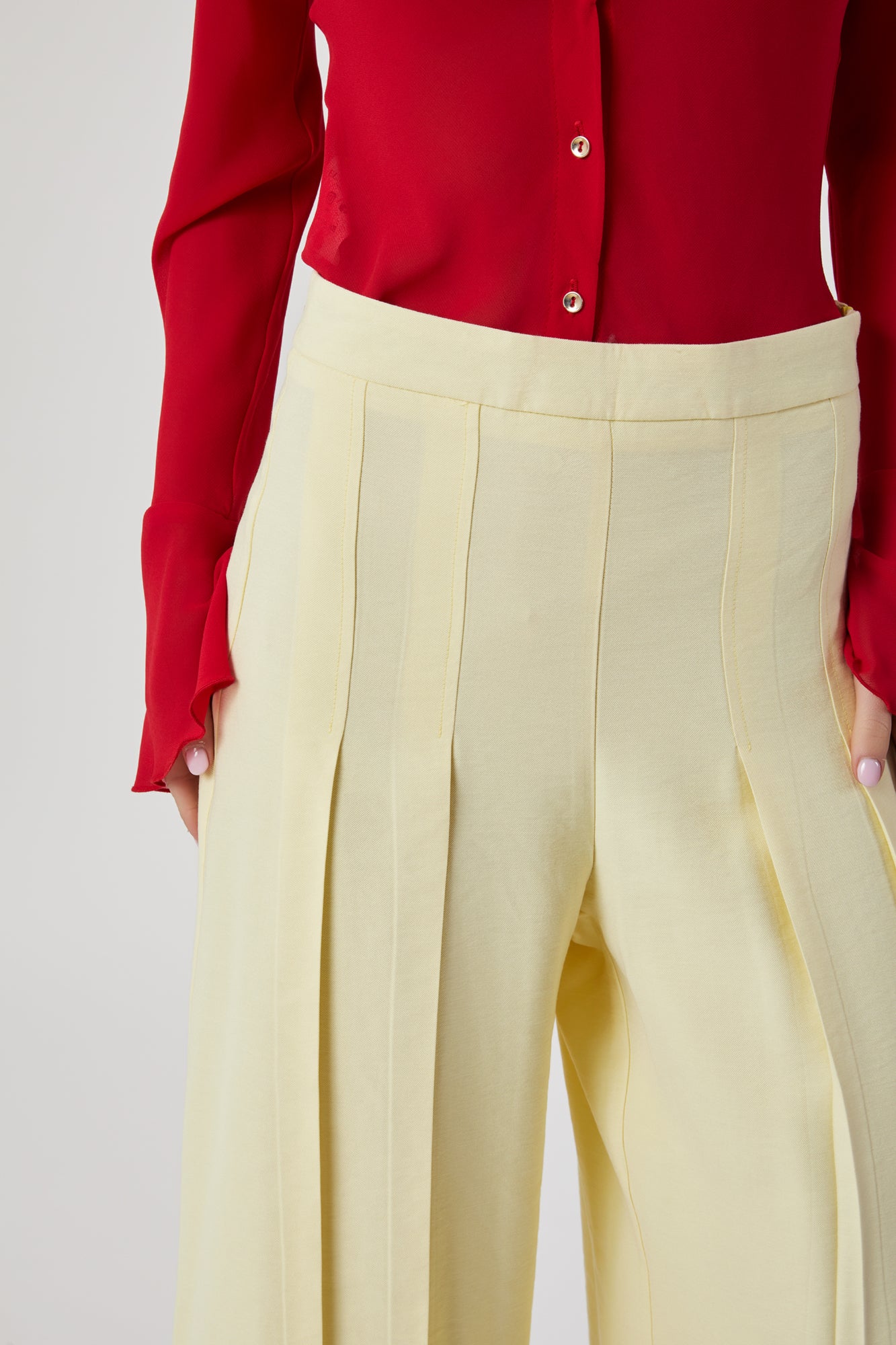 Pantaloni da donna giallo