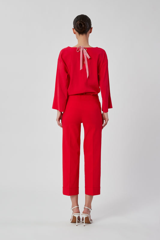 Pantaloni da donna rosso